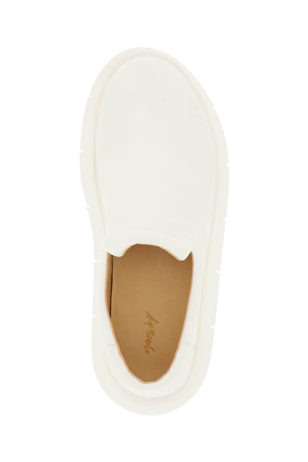 'INTAGLIATA' GRAINED LEATHER SLIP-ON SHOES - 5