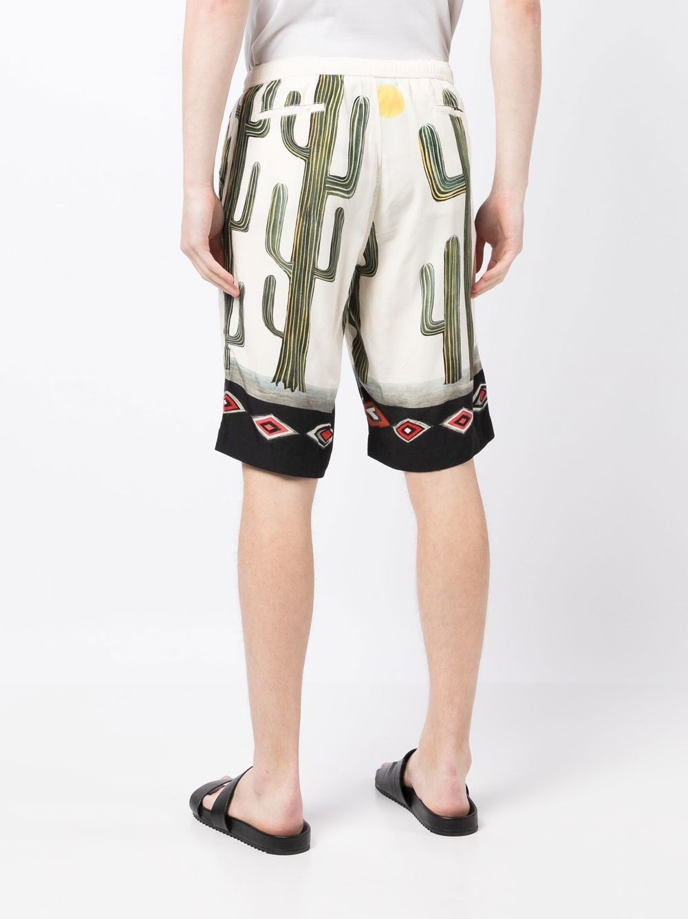 graphic-print rayon shorts - 4