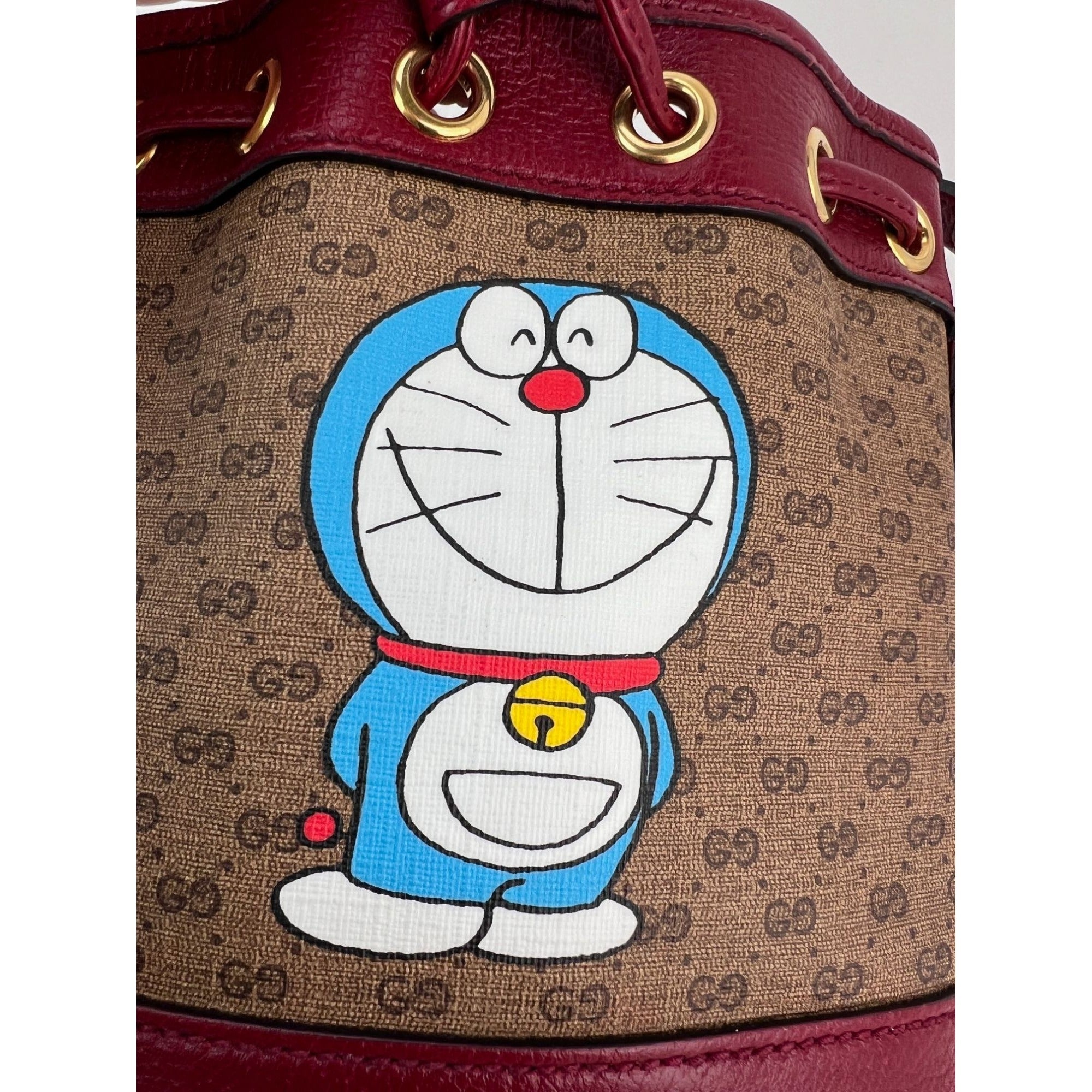 Gucci X Doraemon Vintage GG Supreme Mini Bucket Bag - 6