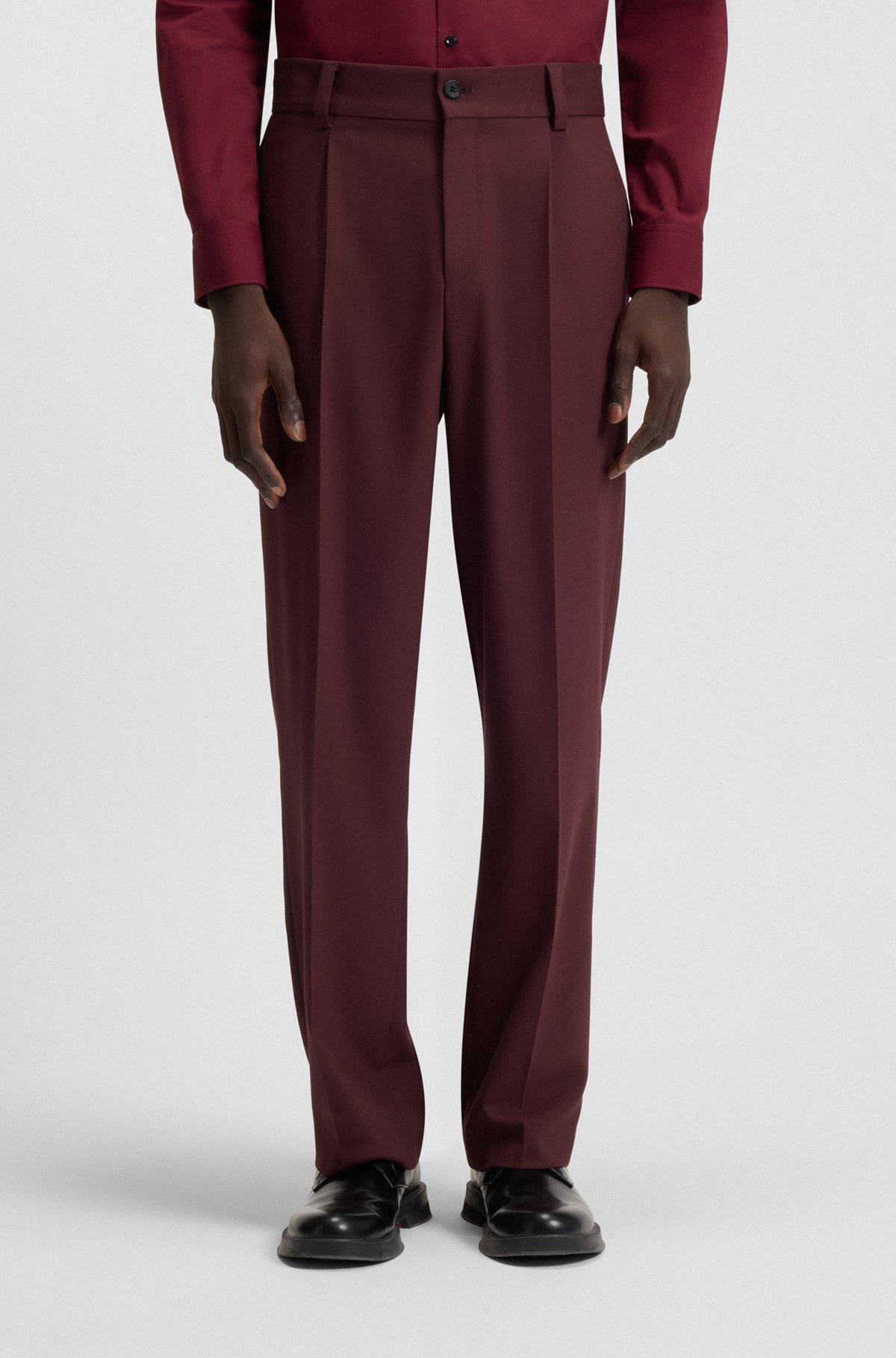 MODERN-FIT TROUSERS IN STRETCH TWILL WITH FRONT CREASE - 2