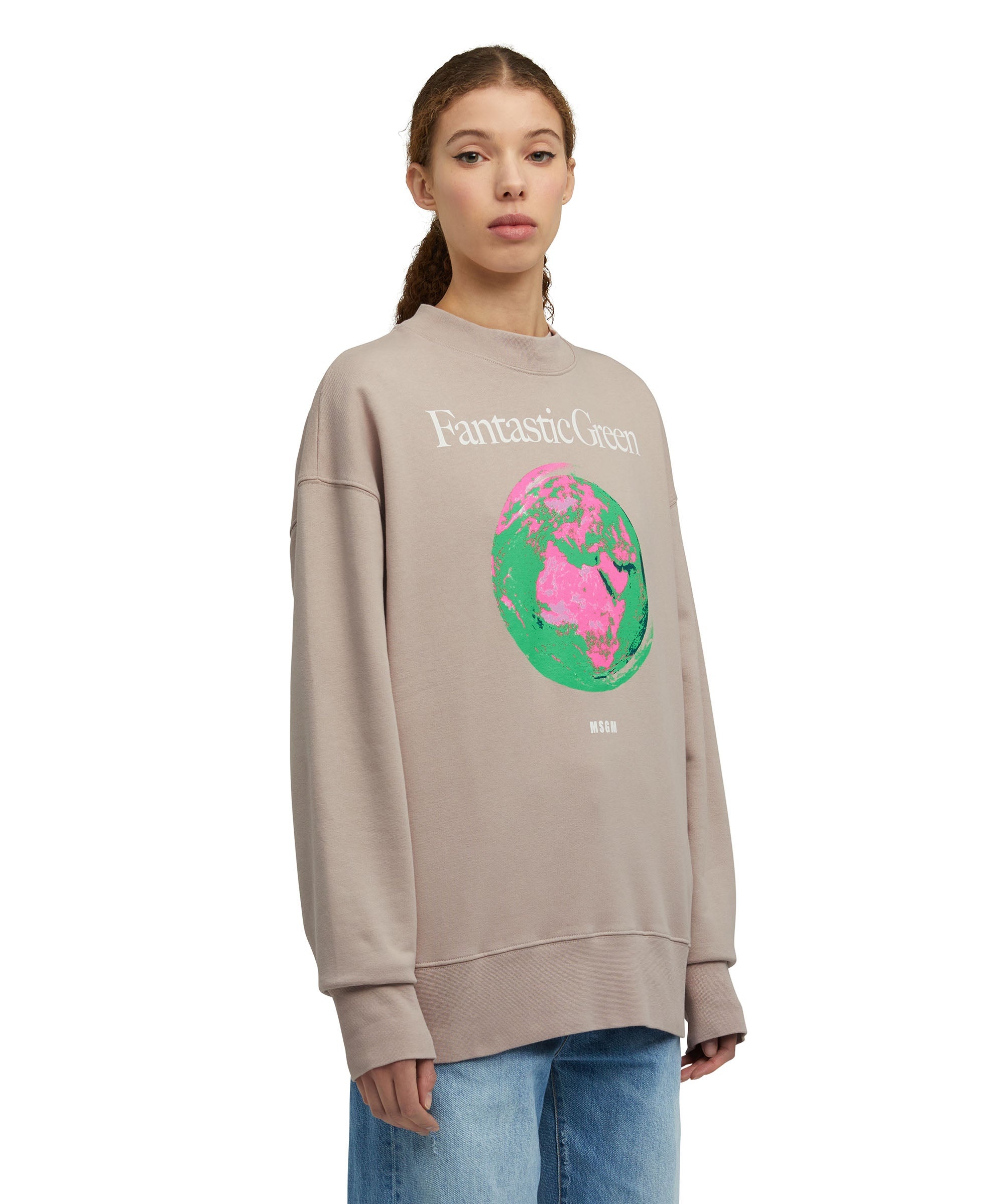 Organic cotton crewneck sweatshirt from the MSGM Fantastic Green Capsule - 7