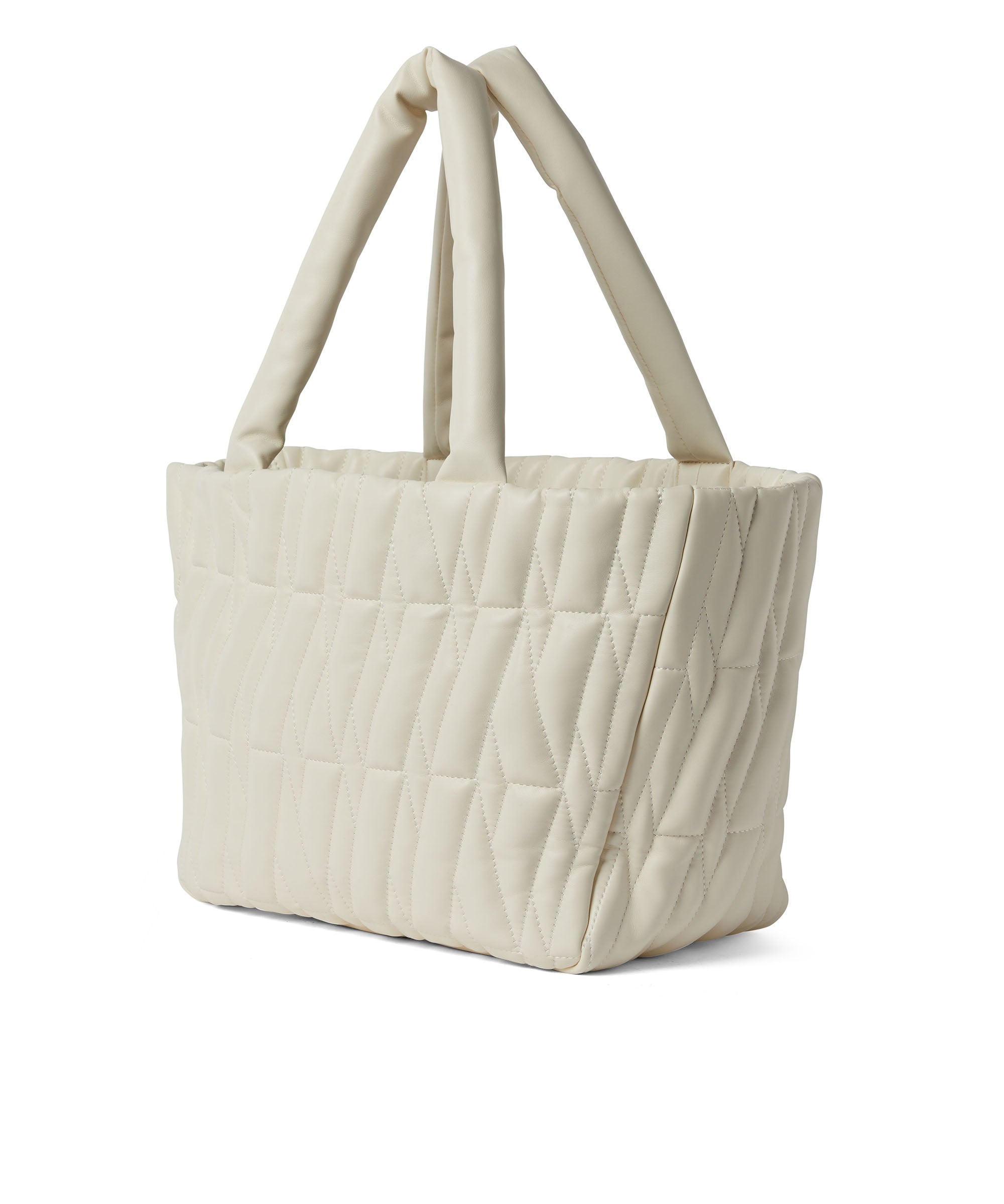 Quilted faux leather basket bag - 3