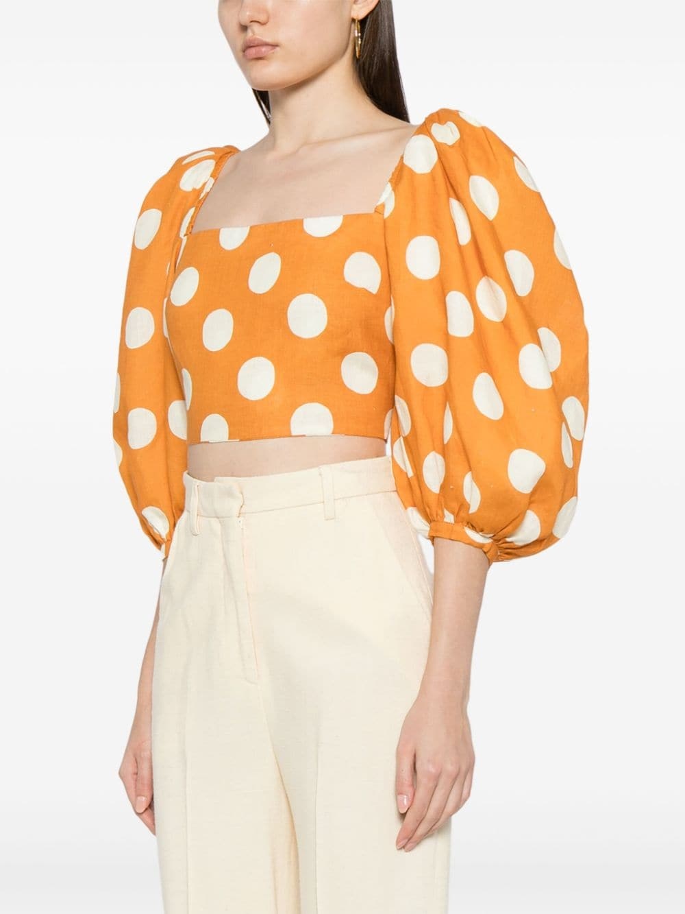 Sami polka dot-print cropped blouse - 3
