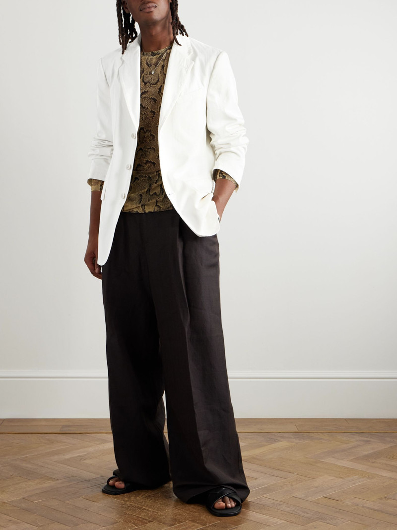 Dries Van Noten Cotton-Twill Blazer White outlook