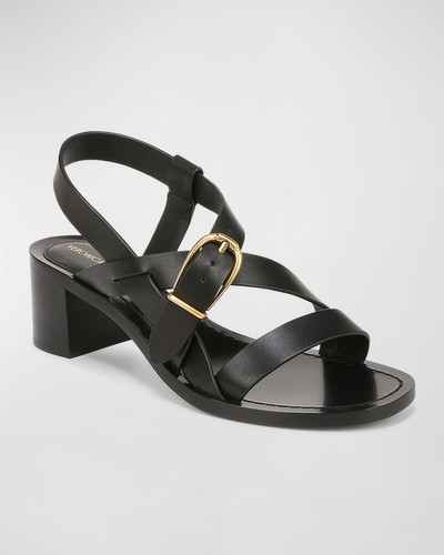 VERONICA BEARD Etta Strappy Leather Buckle Sandals outlook