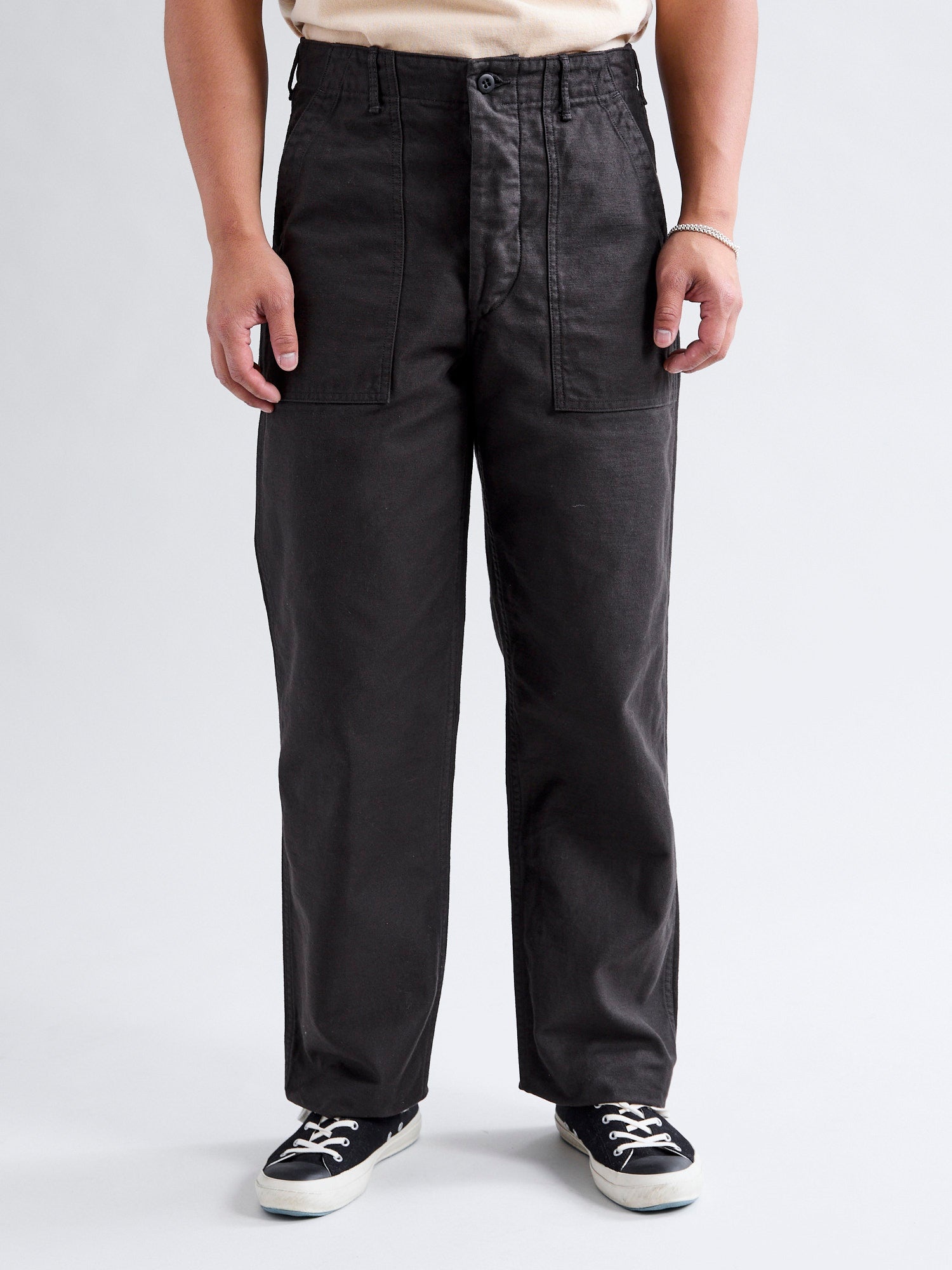 Straight Fit Fatigue Pants in Black - 2