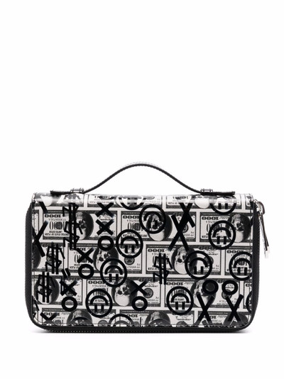 PHILIPP PLEIN Dollar-print patent leather wallet outlook