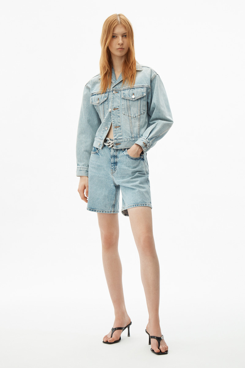 Alexander Wang LAPEL COLLAR JACKET IN DENIM outlook