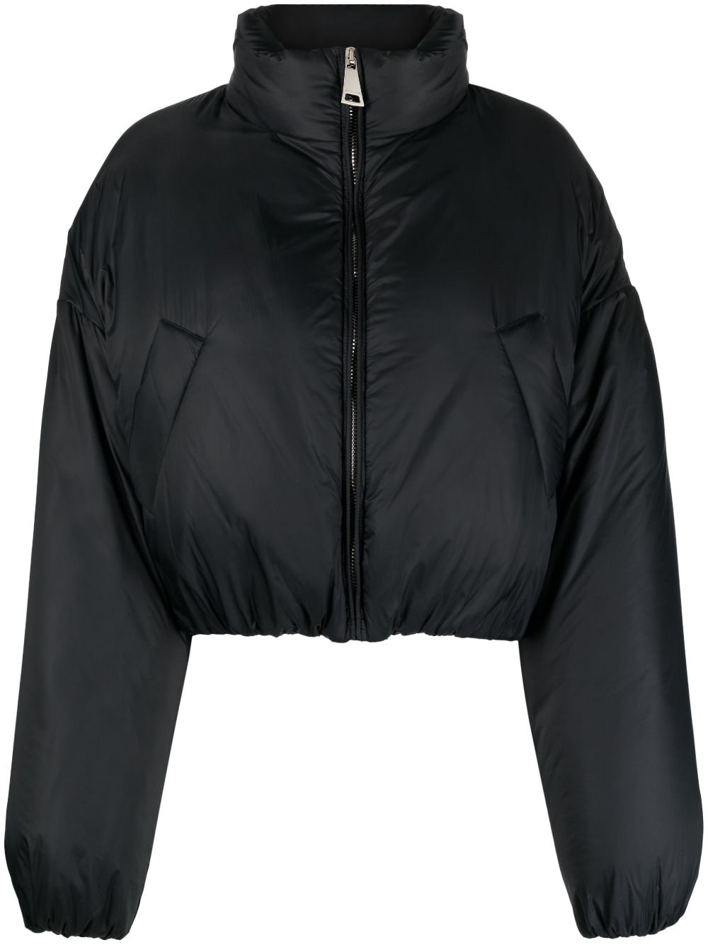 zipped cropped jacket - 1