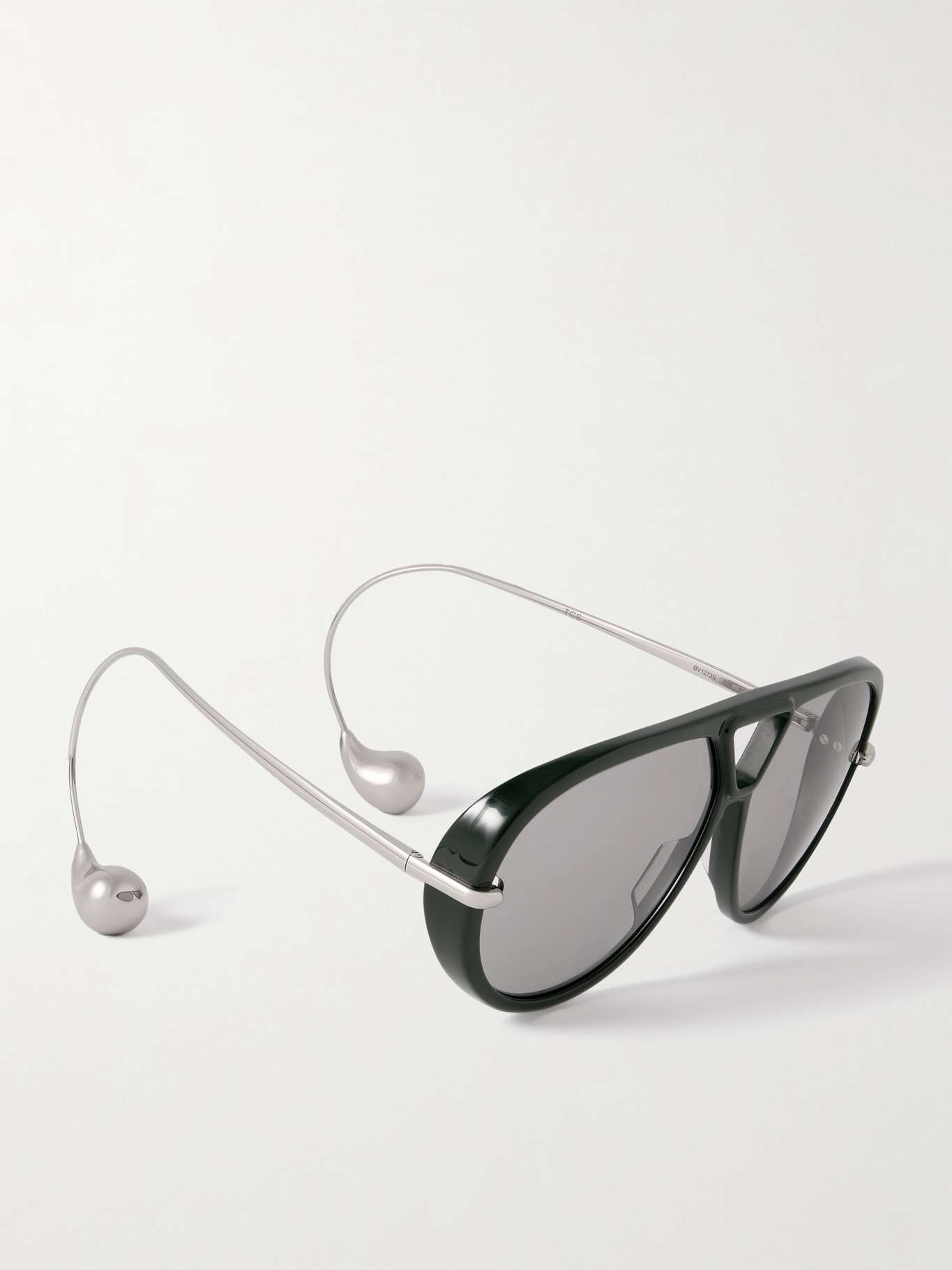 Embellished aviator-style recycled-acetate and silver-tone sunglasses - 3