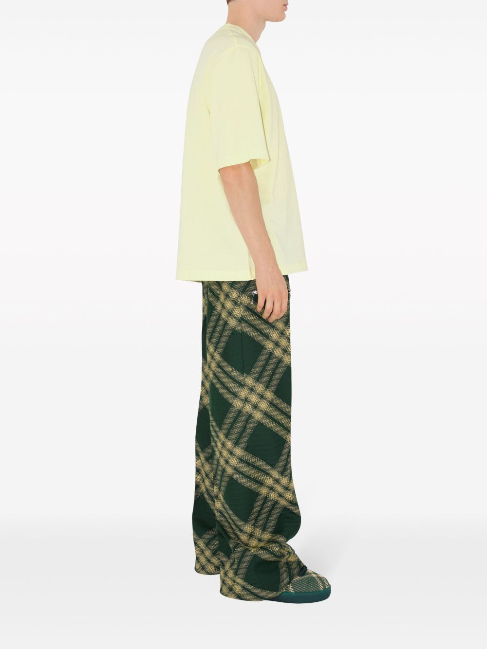 check-print cotton T-shirt - 3