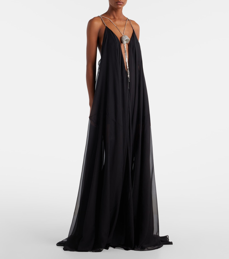 David Koma Embellished chiffon gown outlook