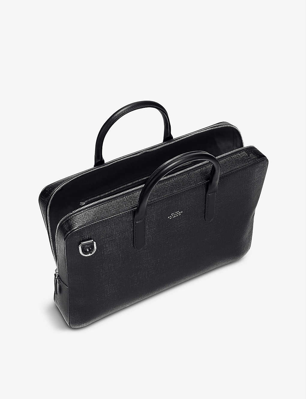 Panama cross-grain leather briefcase - 4