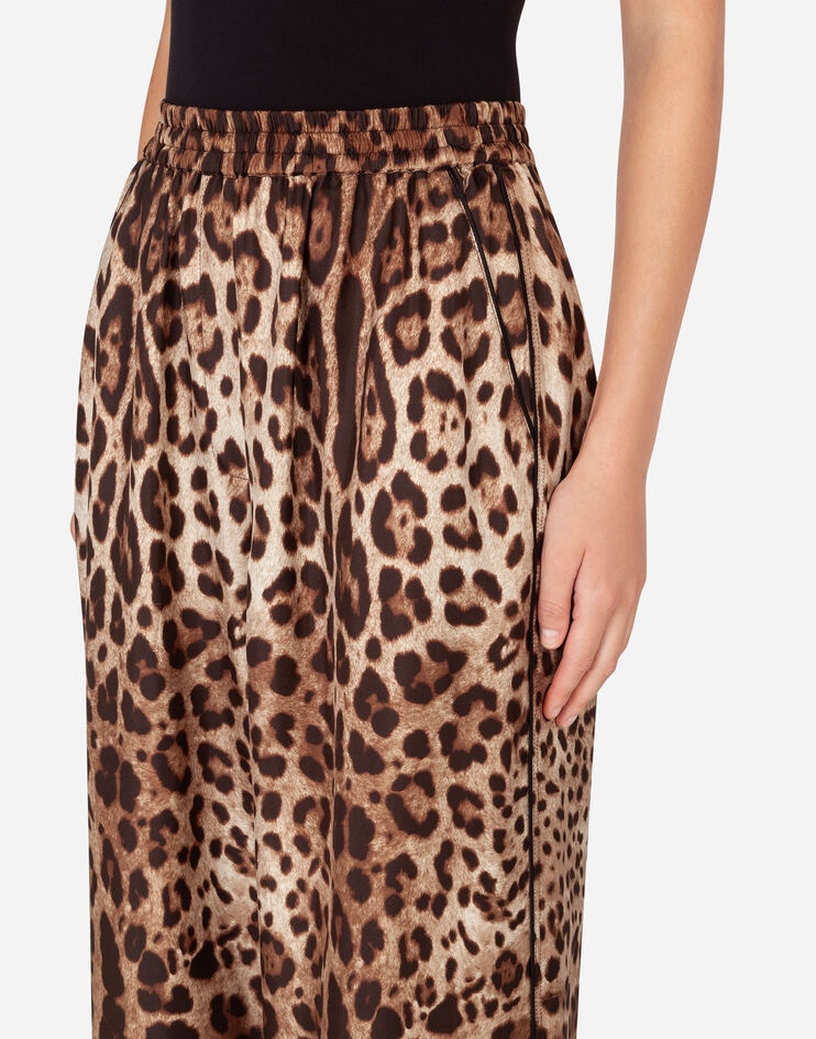 Leopard-print satin pajama pants - 4