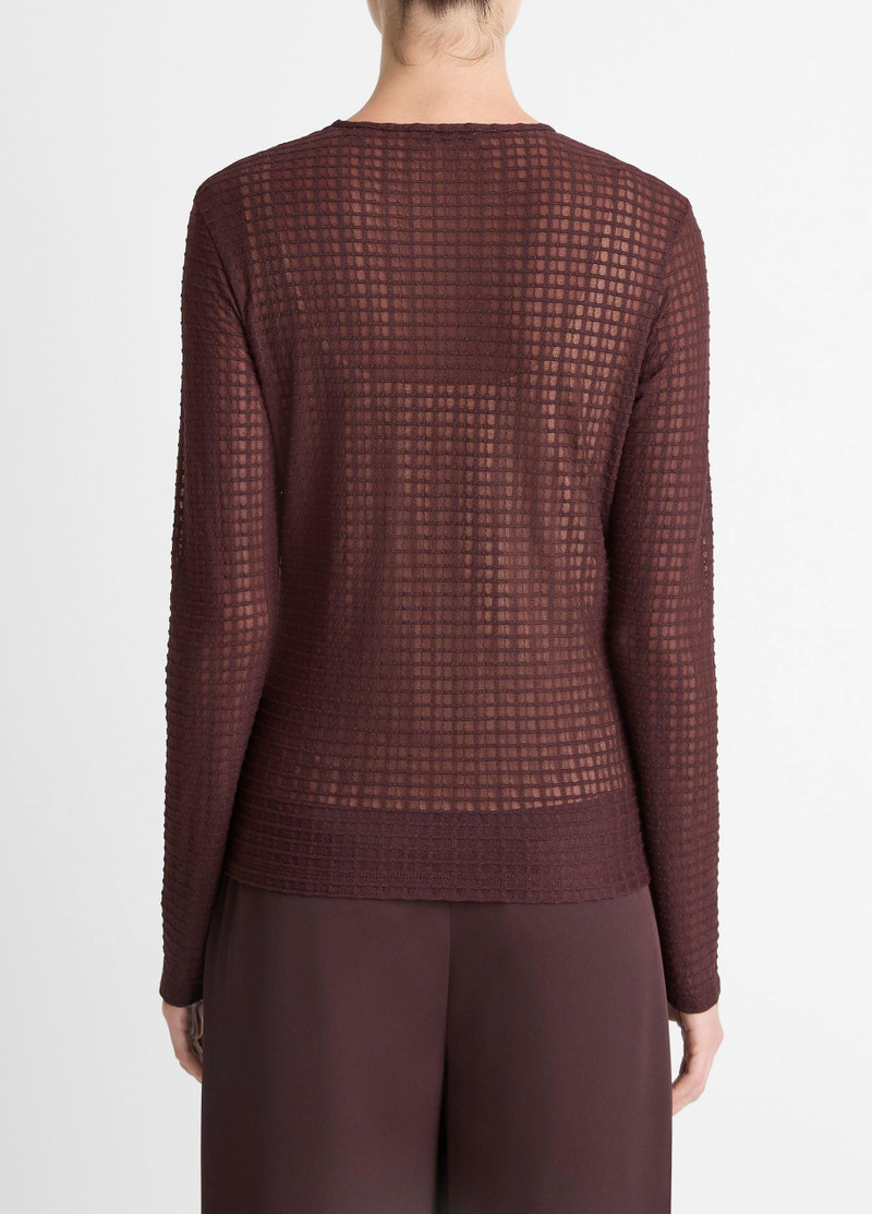 Vince Shadow Grid Long-Sleeve Top outlook