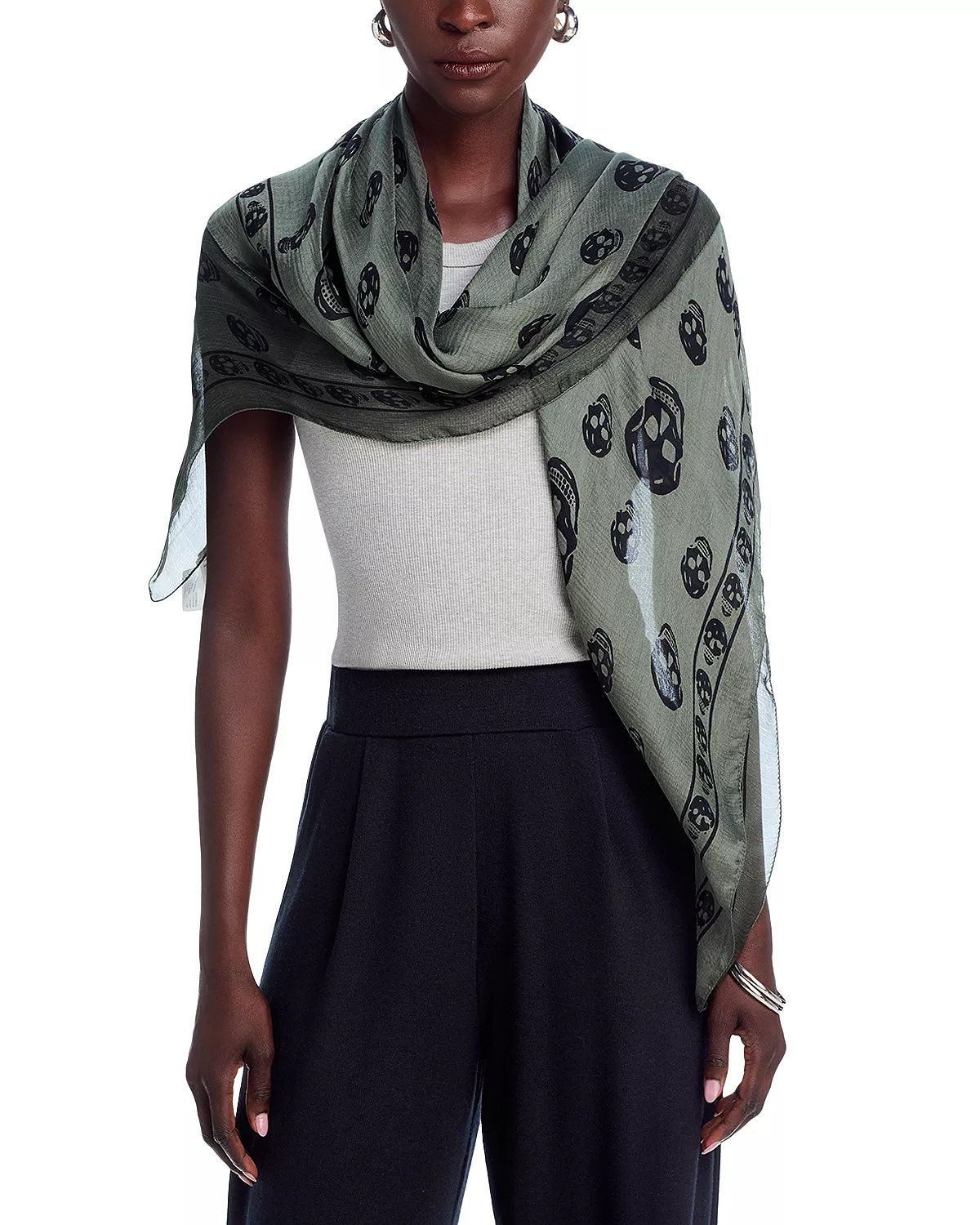 Skull Silk Scarf - 3