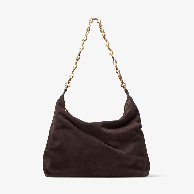 Diamond Soft Hobo/M
Coffee Suede Hobo Bag with Chain Strap 1