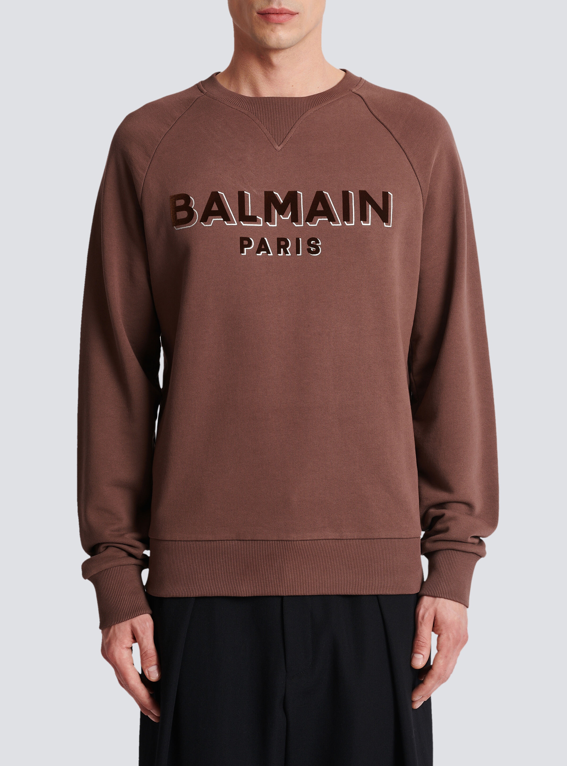 Flocked Balmain logo sweatshirt - 5