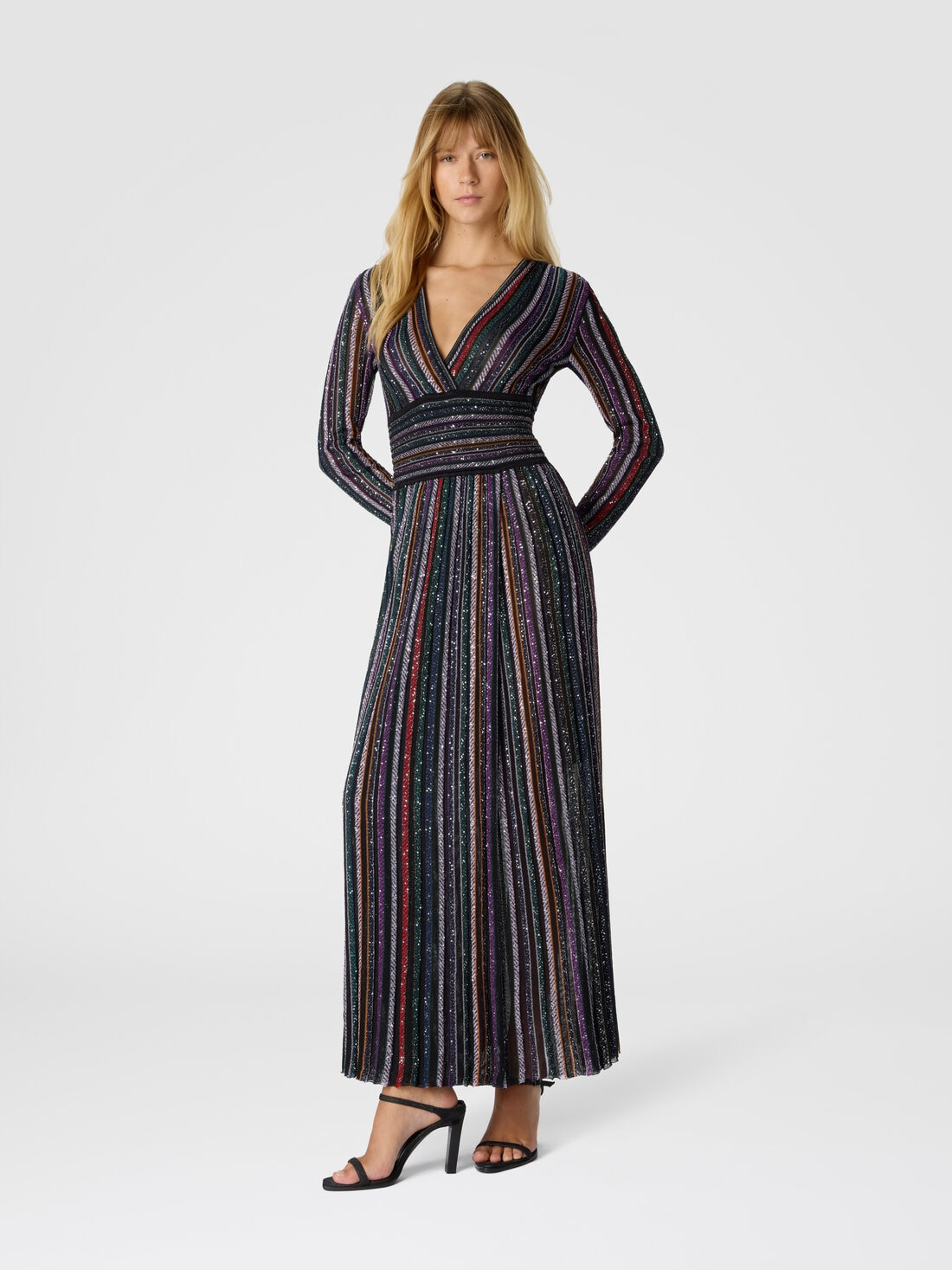 Long Dress with Sequin Embellishment - 2