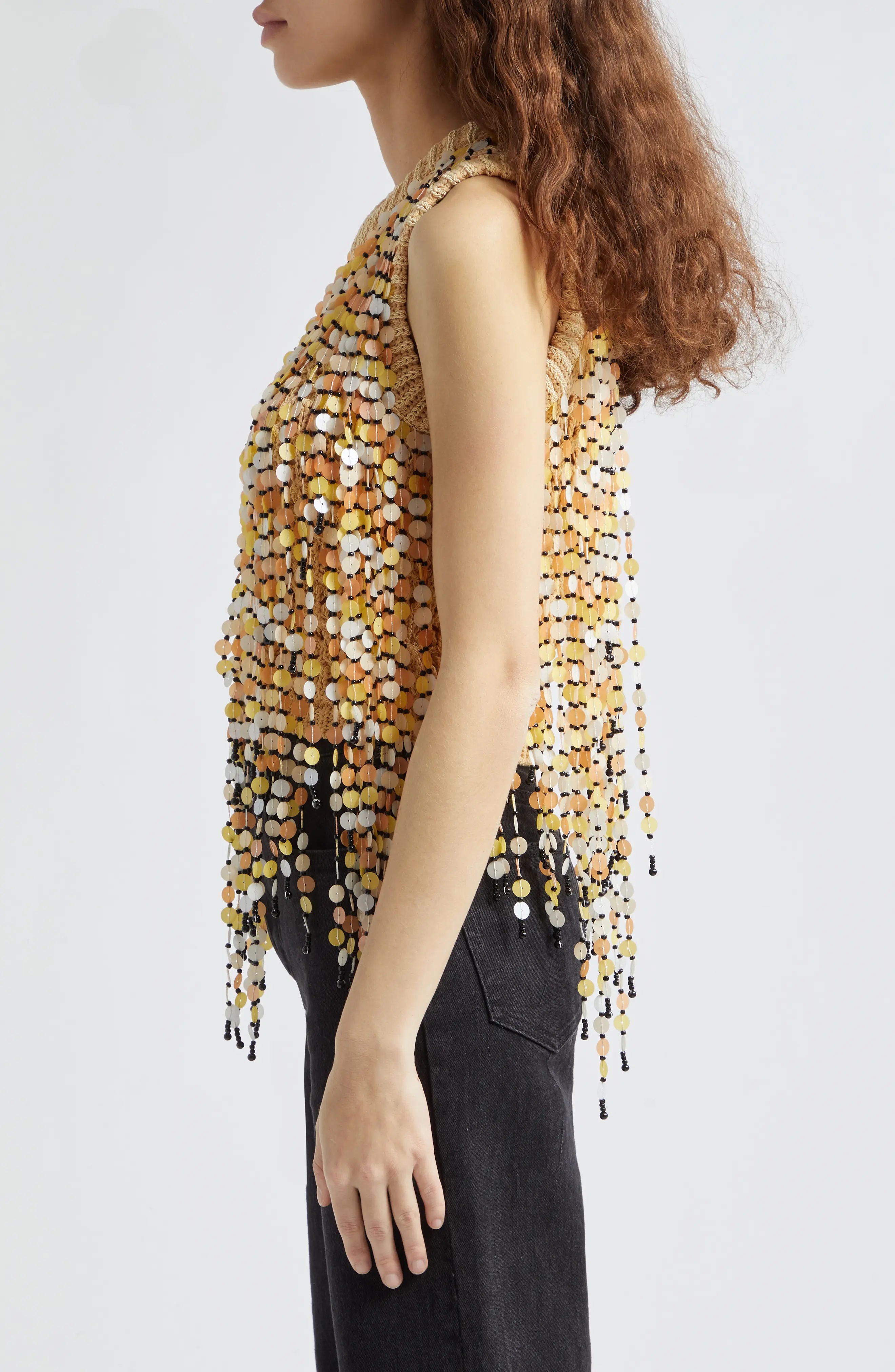 Novalie Beaded Sequin Sleeveless Top - 3