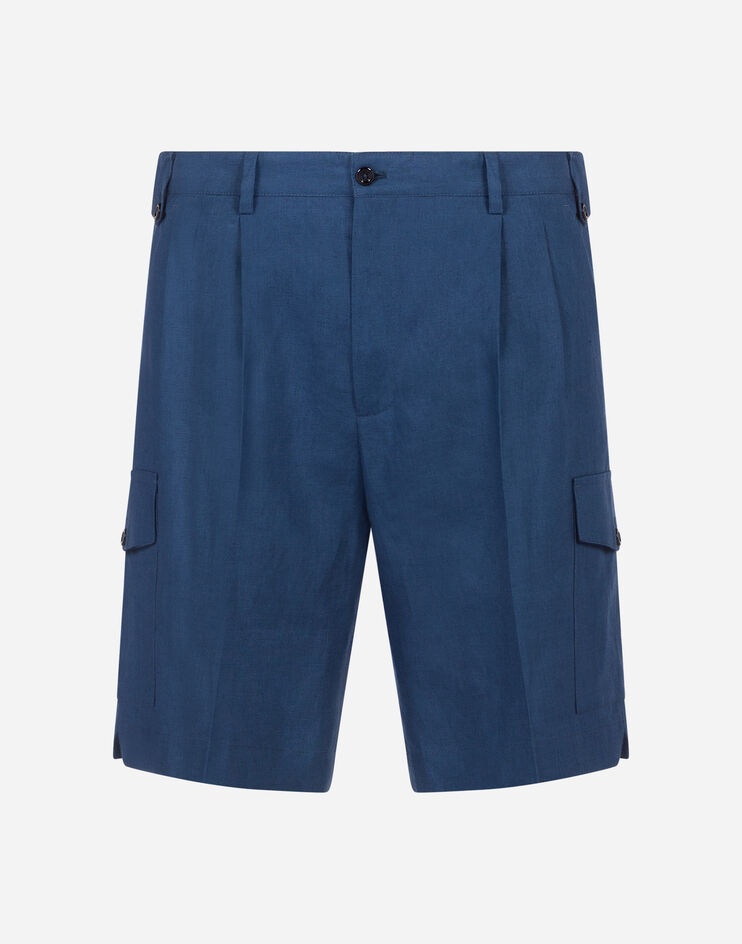 Bermuda cargo shorts in linen - 3