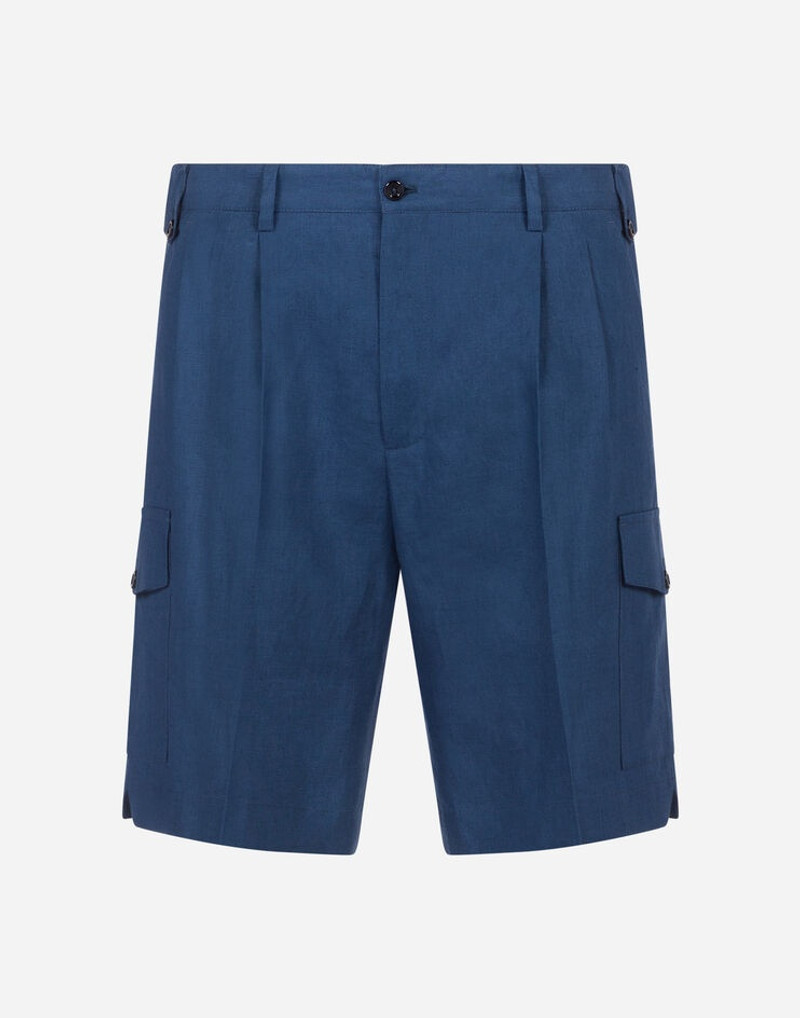 Bermuda cargo shorts in linen 1
