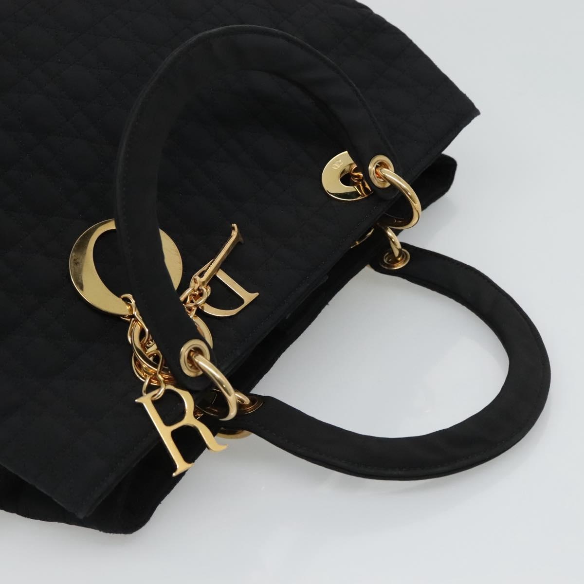 DIOR Canage Hand Bag Nylon Black Gold - 6