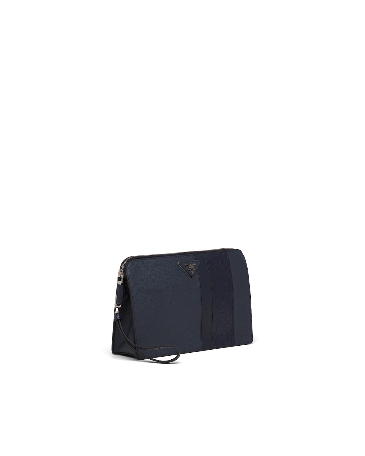 Saffiano and Crocodile Leather Clutch - 3