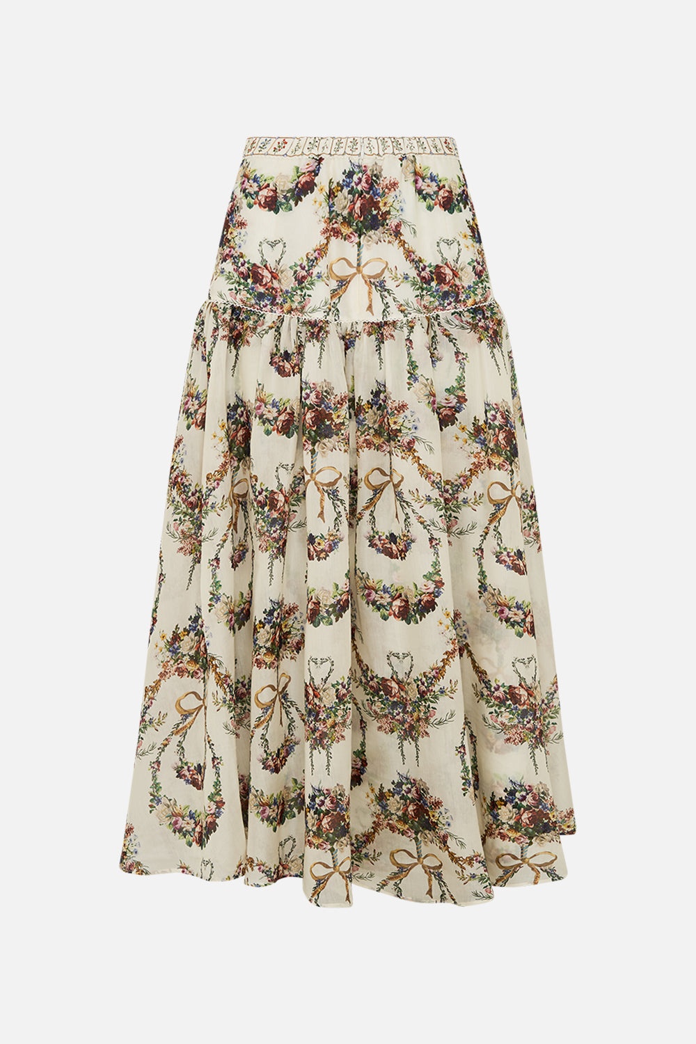 FITTED WAIST GATHERED SKIRT WITH LINING - 7