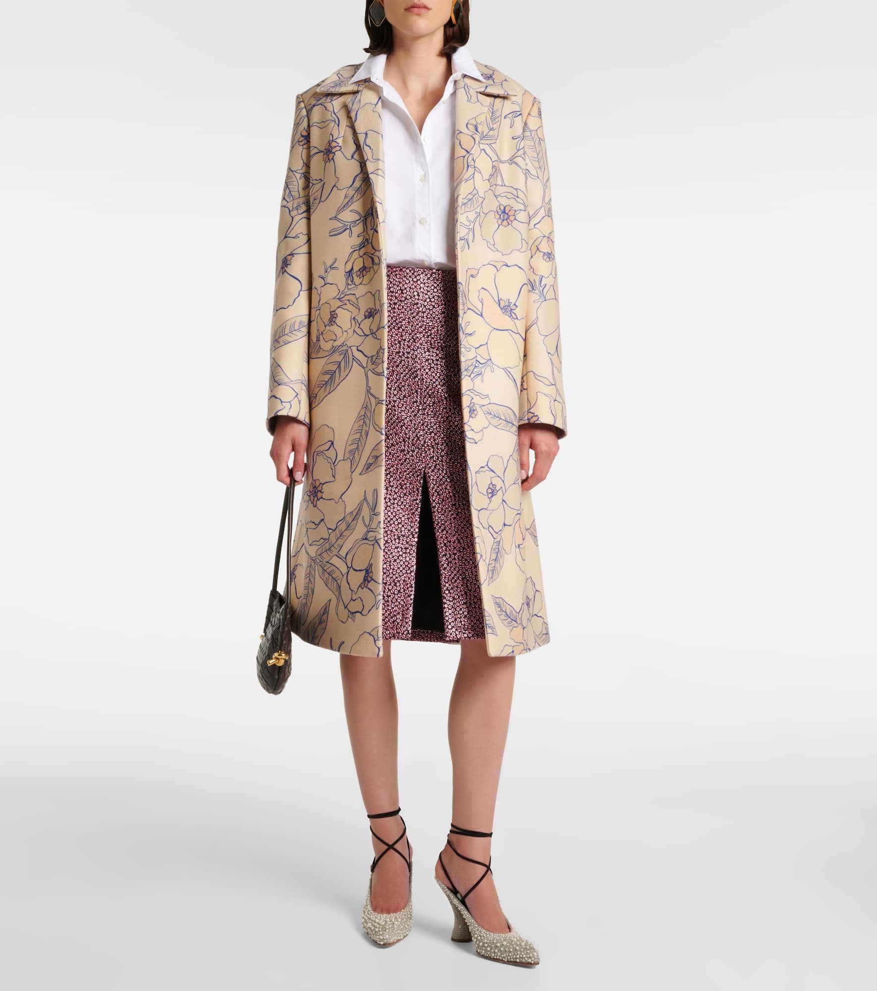 Floral wool-blend trench coat - 2