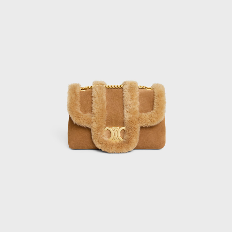 Medium Celine Victoire Bag in SUEDE CALFSKIN AND SHEARLING 1