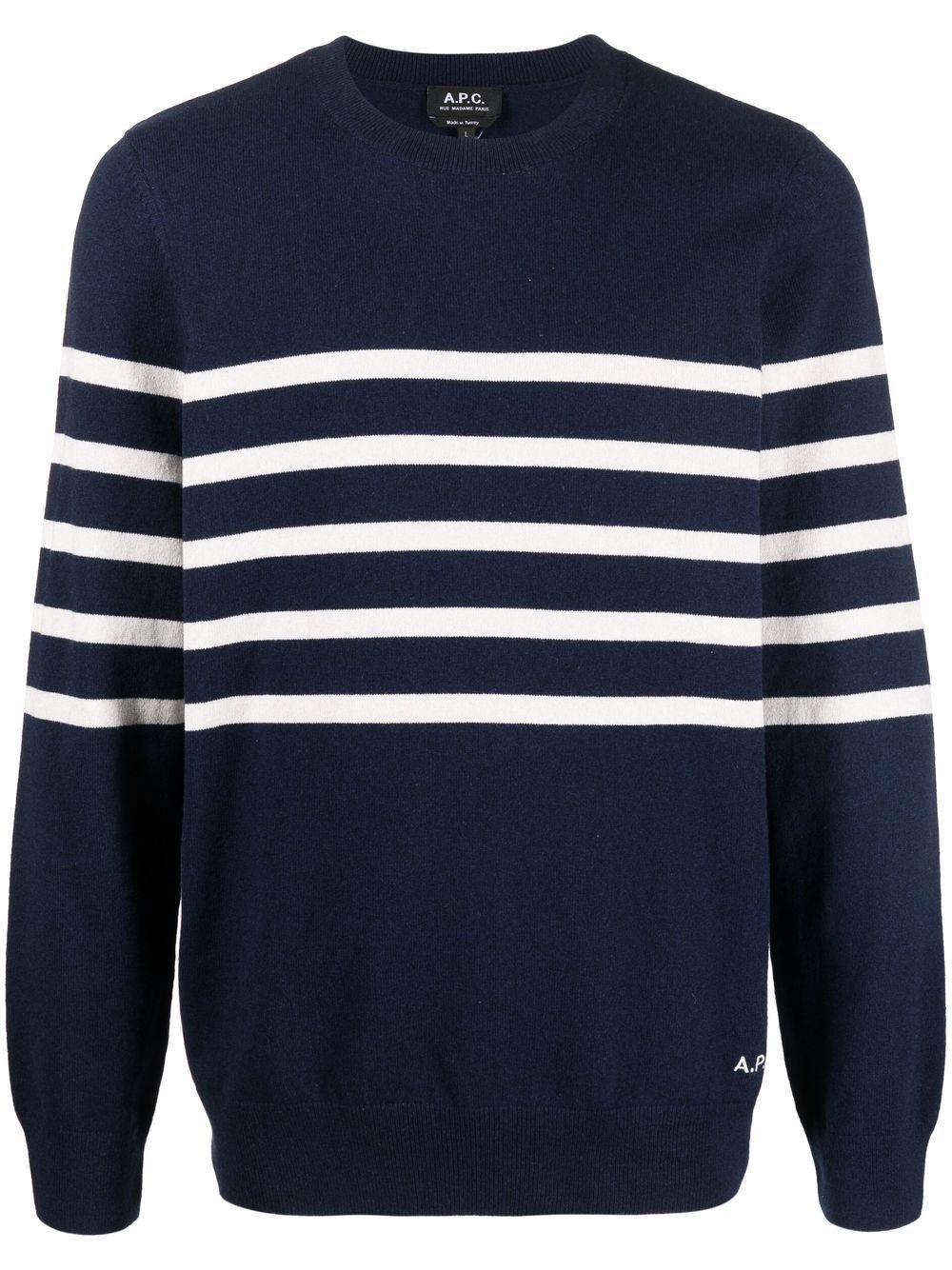 striped long-sleeved sweatshirt - 1