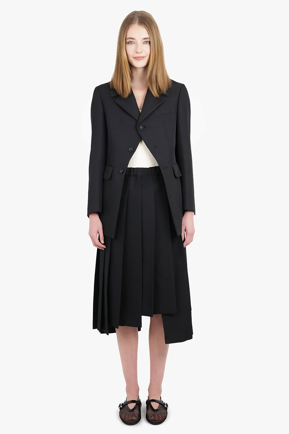 SINGLE BREASTED COAT STYLE JACKET | BLACK - 4