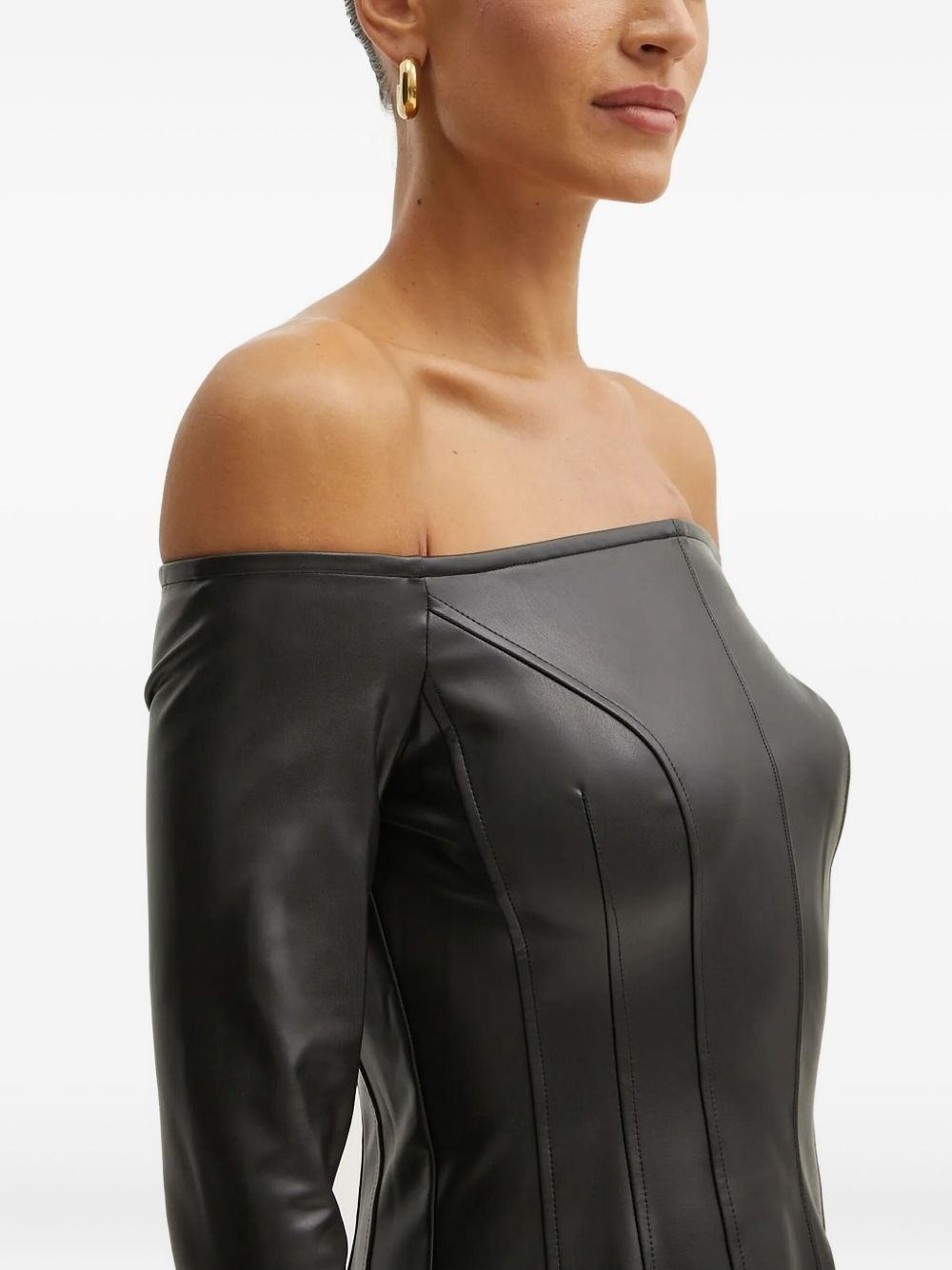 off-shoulder mini dress - 3