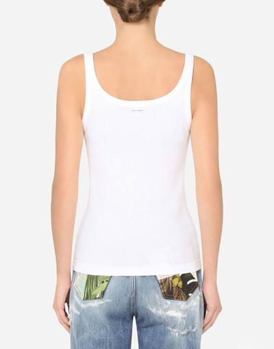 Dolce & Gabbana Fine-rib jersey tank top with DG logo outlook