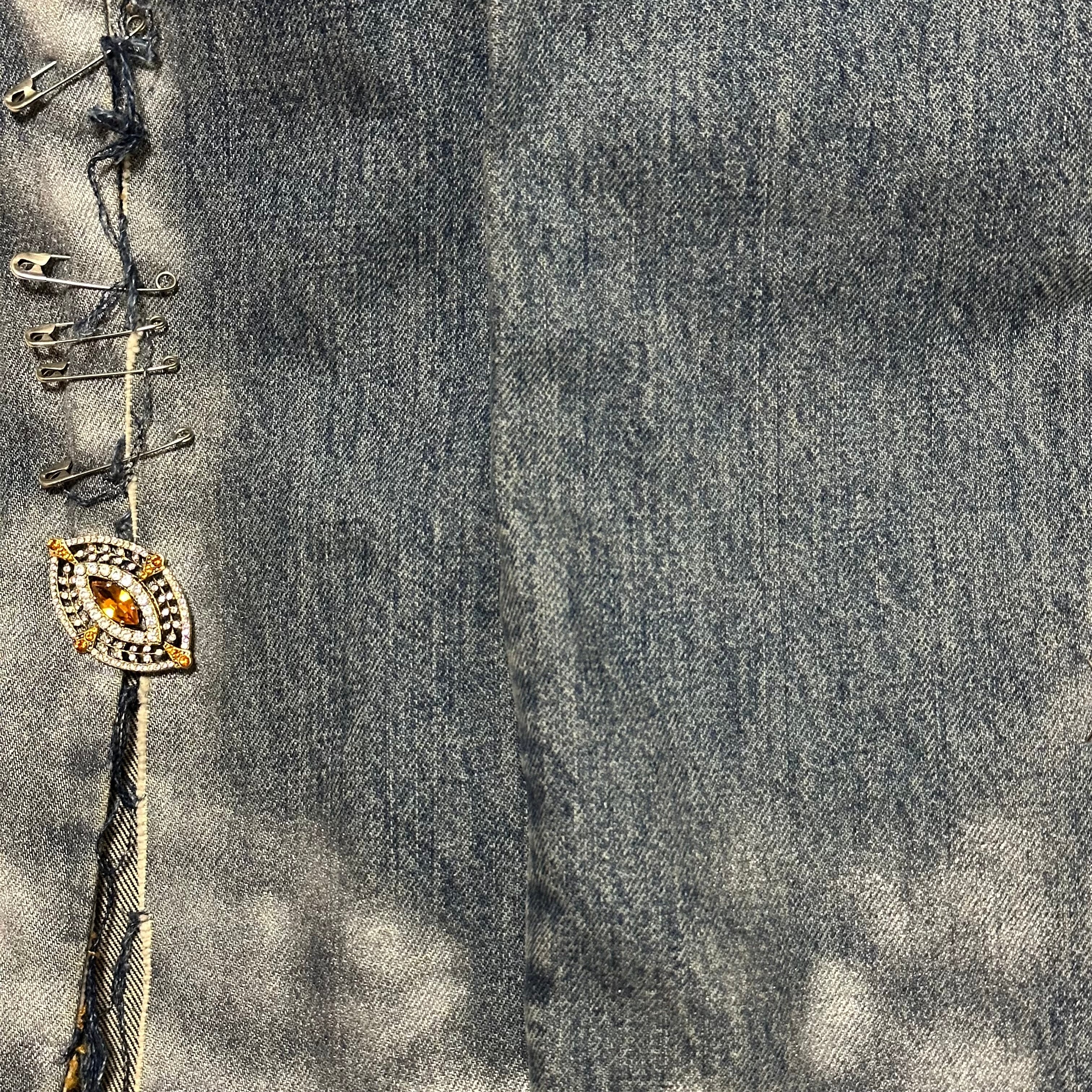 DOLCE&GABBANA Spring Summer 2001 Safety Pin Denim Pants - 6