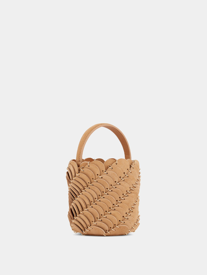 rabanne MEDIUM BEIGE PACO BUCKET BAG IN LEATHER outlook