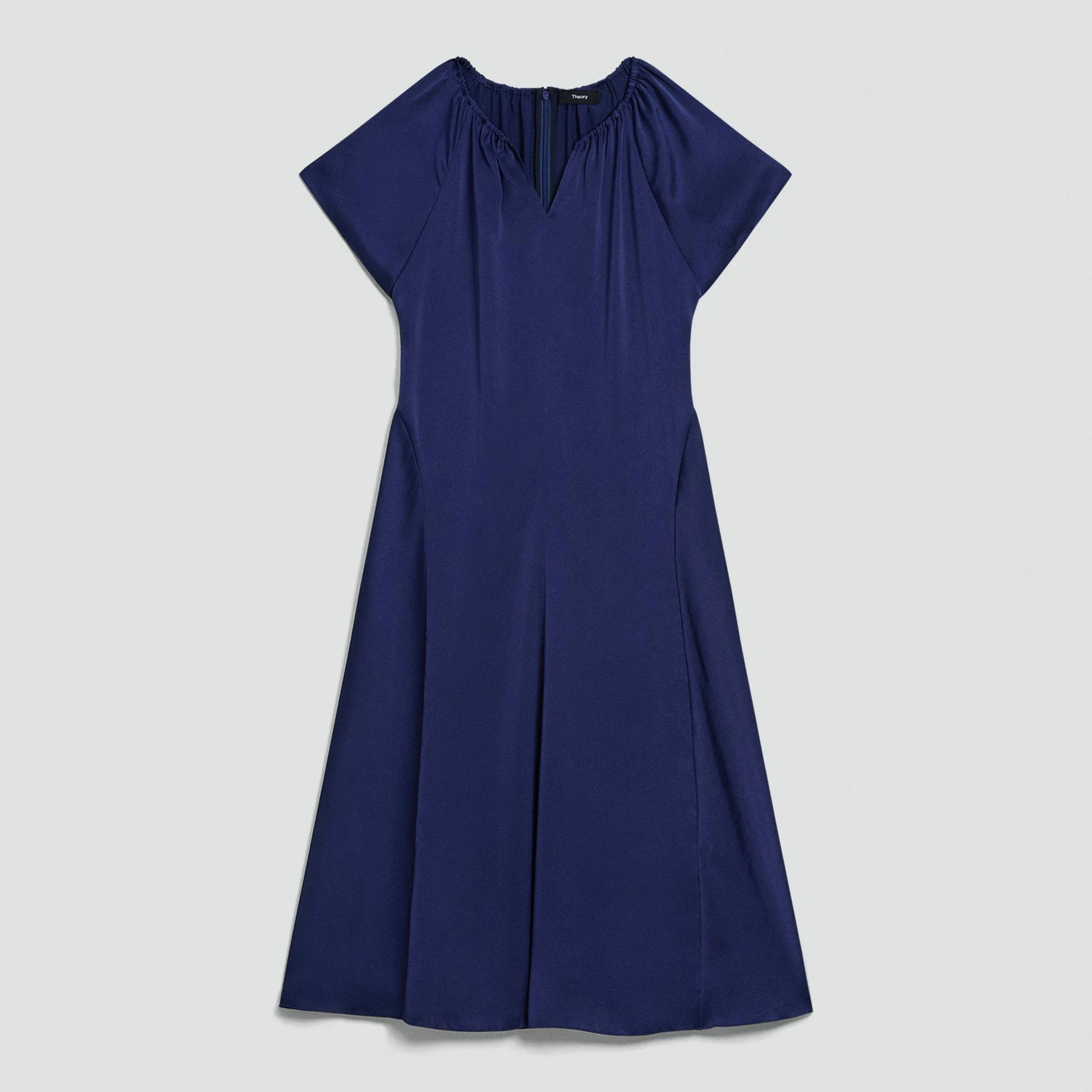 Ruched Midi Dress in Crushed Satin - 1