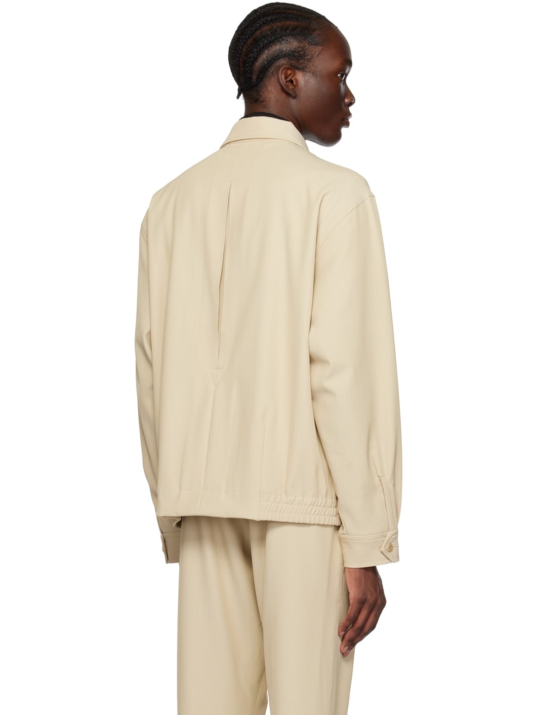Beige Embroidered Jacket - 3