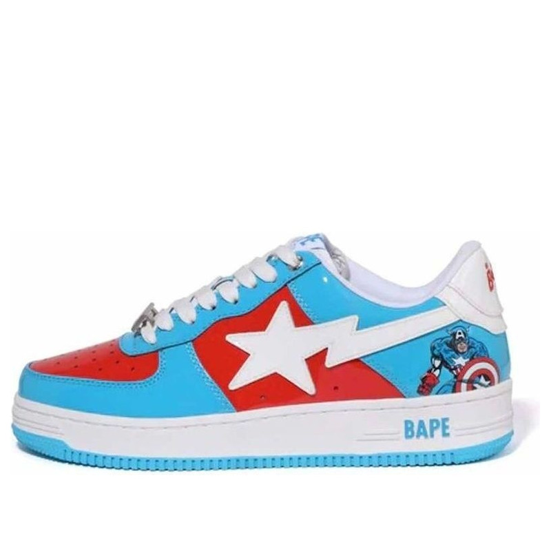 A BATHING APE x Marvel Bape Sta Low 'Blue Captain America' 0ZXSHM191903J-BLP - 1