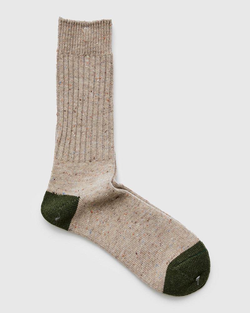 ANONYMOUSISM Tweed Nep Crew Sock in Beige outlook