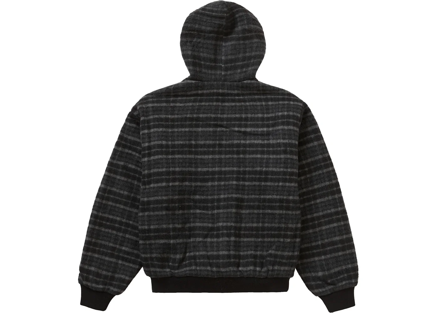 Supreme Supreme Plaid Wool Hooded Work Jacket Black | REVERSIBLE