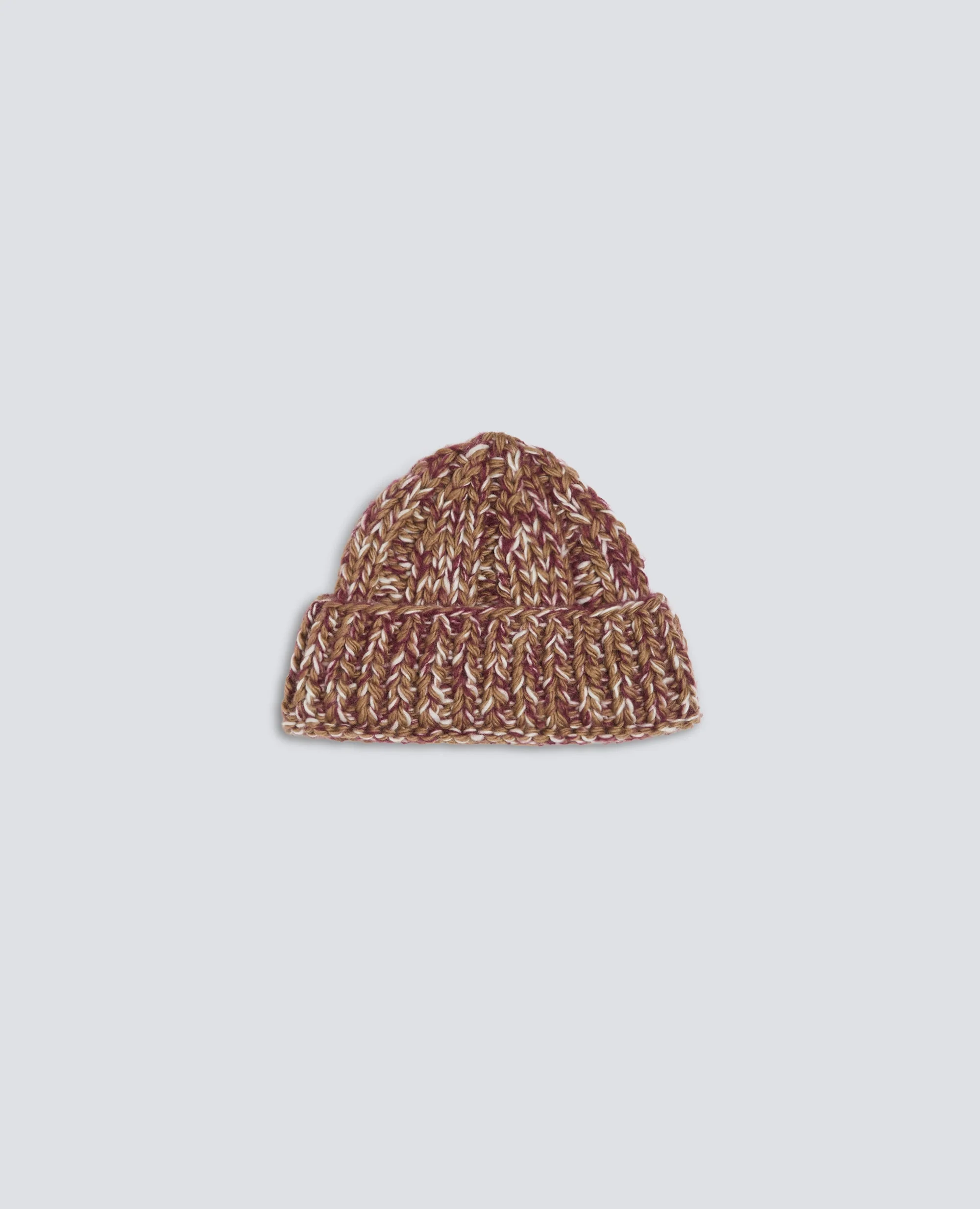 HAND-KNITTED VIRGIN WOOL AND MOHAIR BEANIE - 1