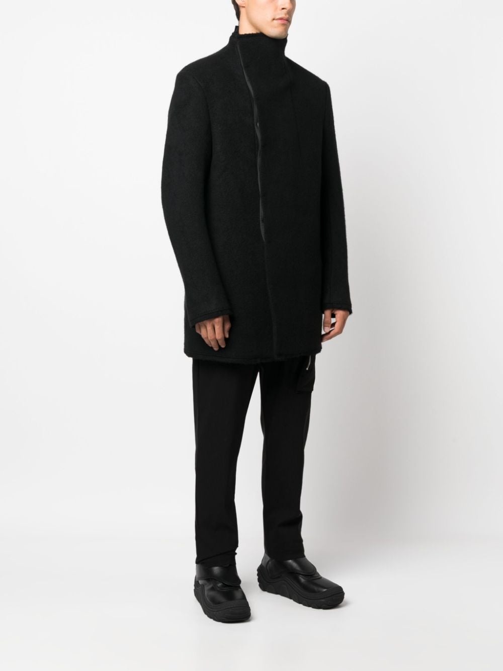 high-neck virgin-wool coat - 4