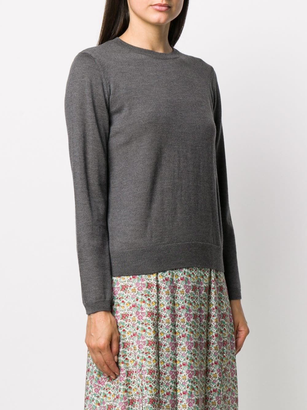 long-sleeved ribbed knit jumper - 3