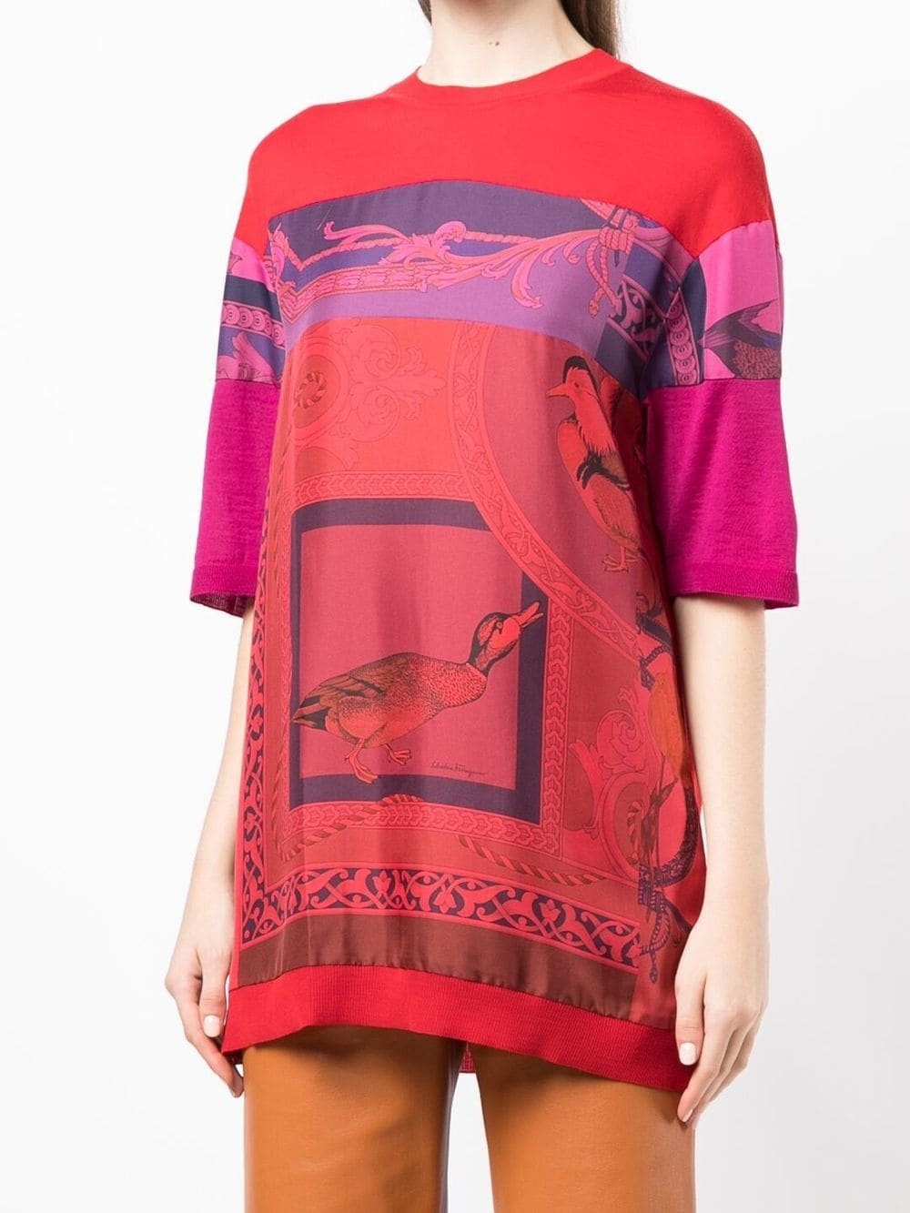 heritage-print long T-shirt - 3