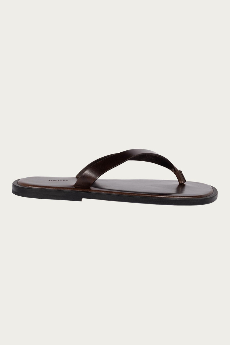 Leather Tong Sandals - Brown 1