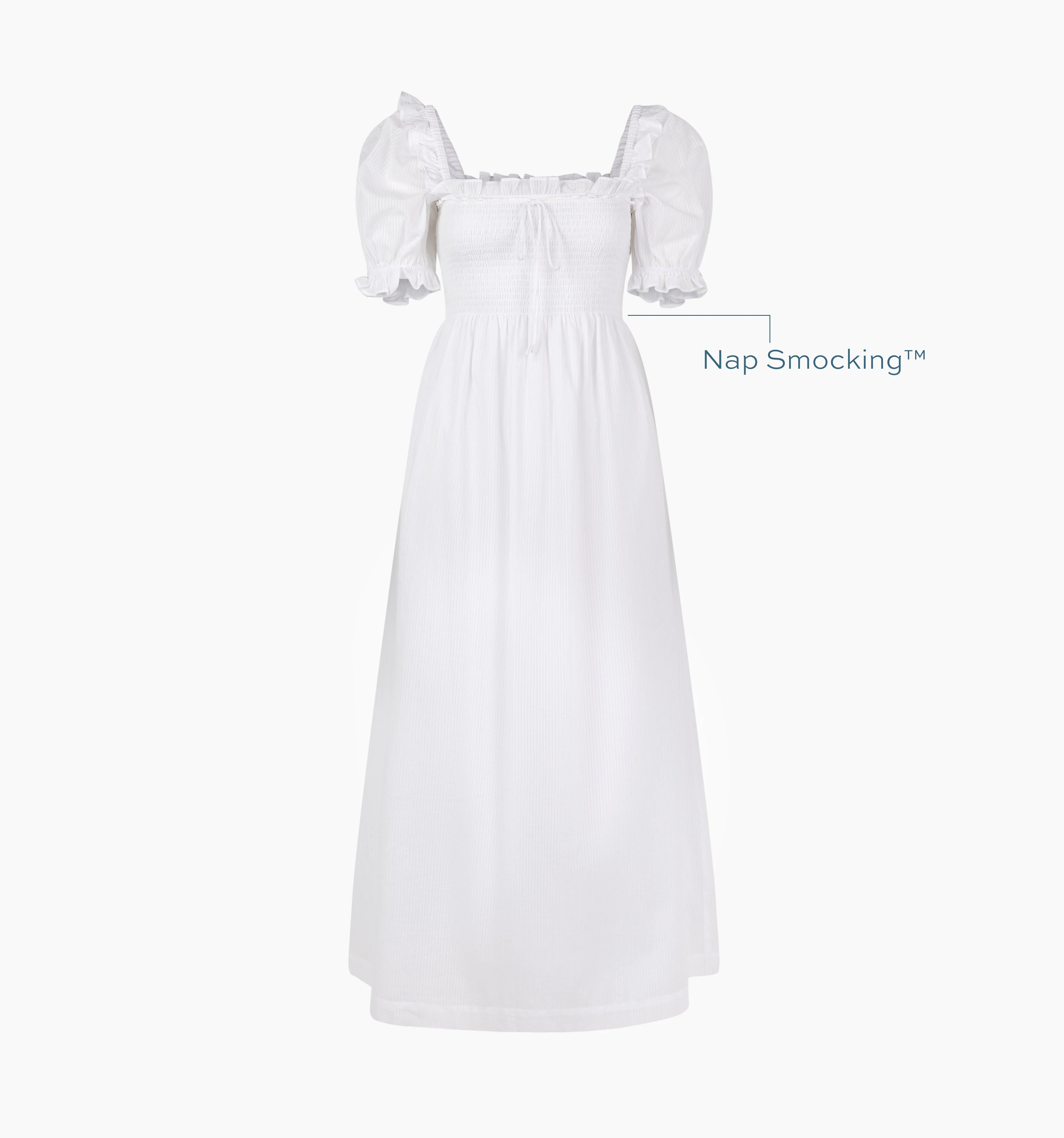 The Scarlett Nap Dress - White Shadow Stripe - 1