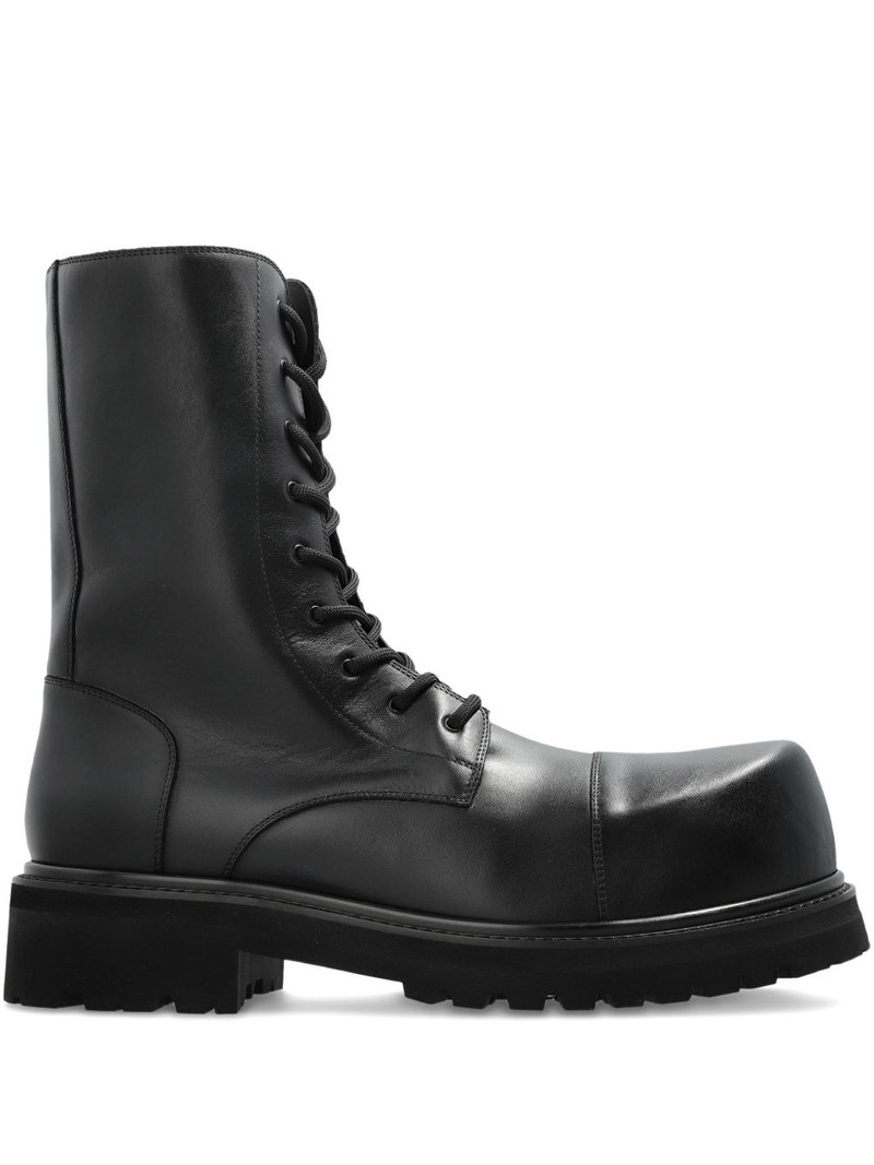 lace-up round-toe boots 1