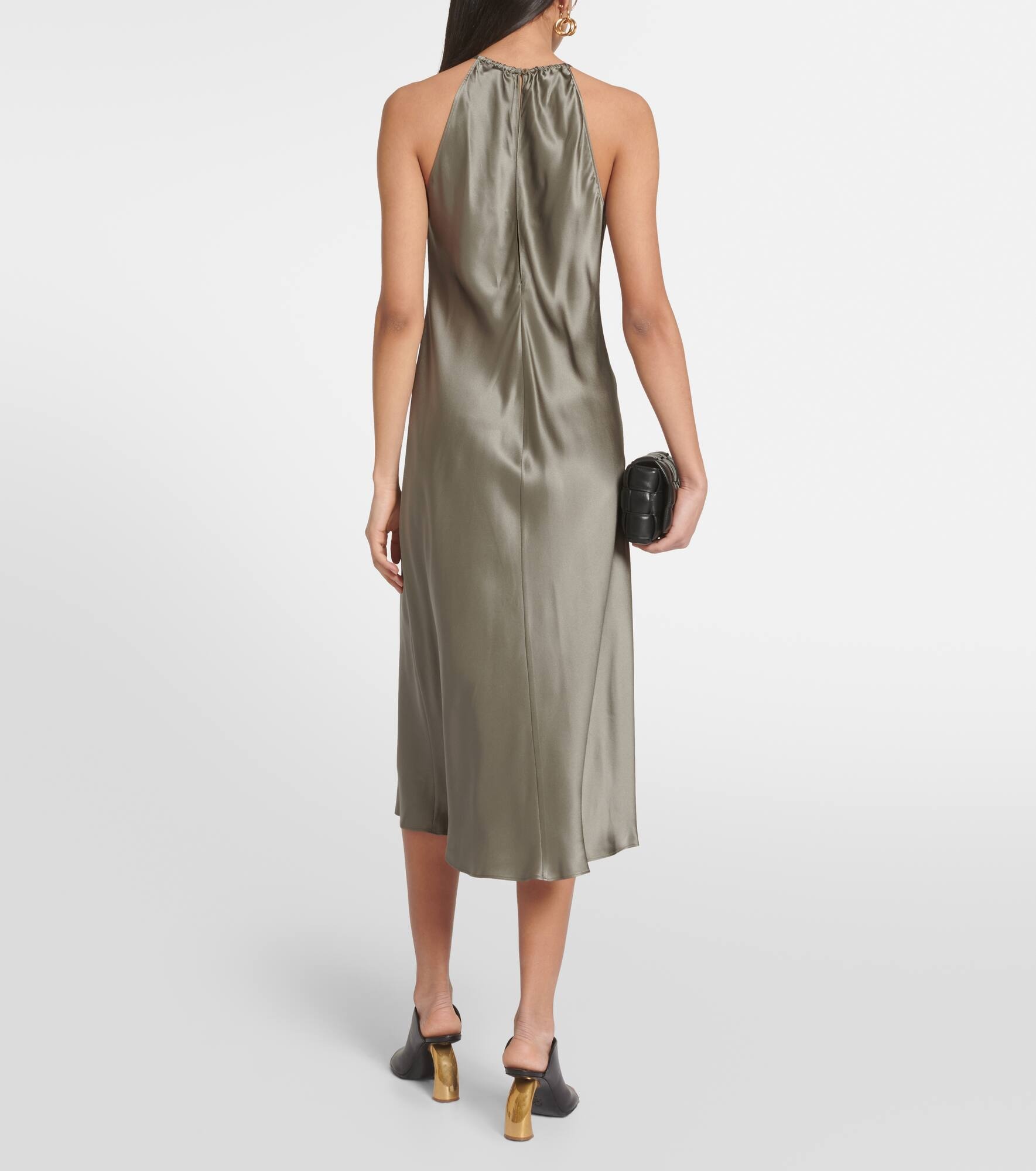 Eglantine halterneck silk midi dress - 3